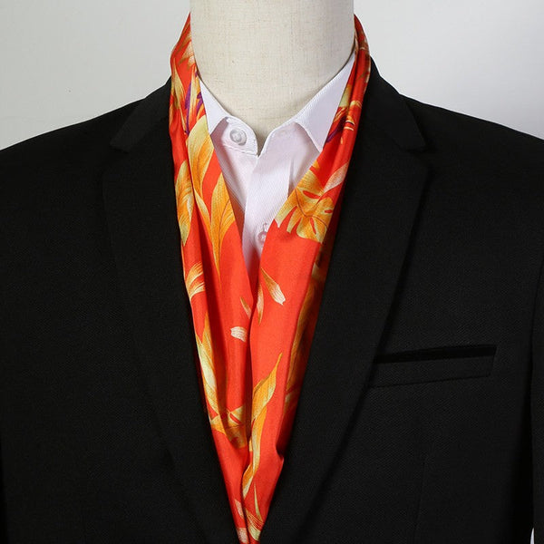 Narrow Pure Silk Scarf, Short Silk Neckerchief Men, Short Silk Ascot Men, Silk Scarf For Blazer, Mens Summer Silk Scarf, Soft Silk Short Scarf, Business Slim Silk Scarf, Mens Thin Silk Neck Scarf-Silvia Home Craft