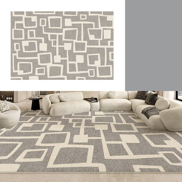 Large Geometric Rugs, Contemporary Area Rugs for Dining Room, Modern Rugs for Living Room, Gray Modern Rugs for Bedroom-Silvia Home Craft