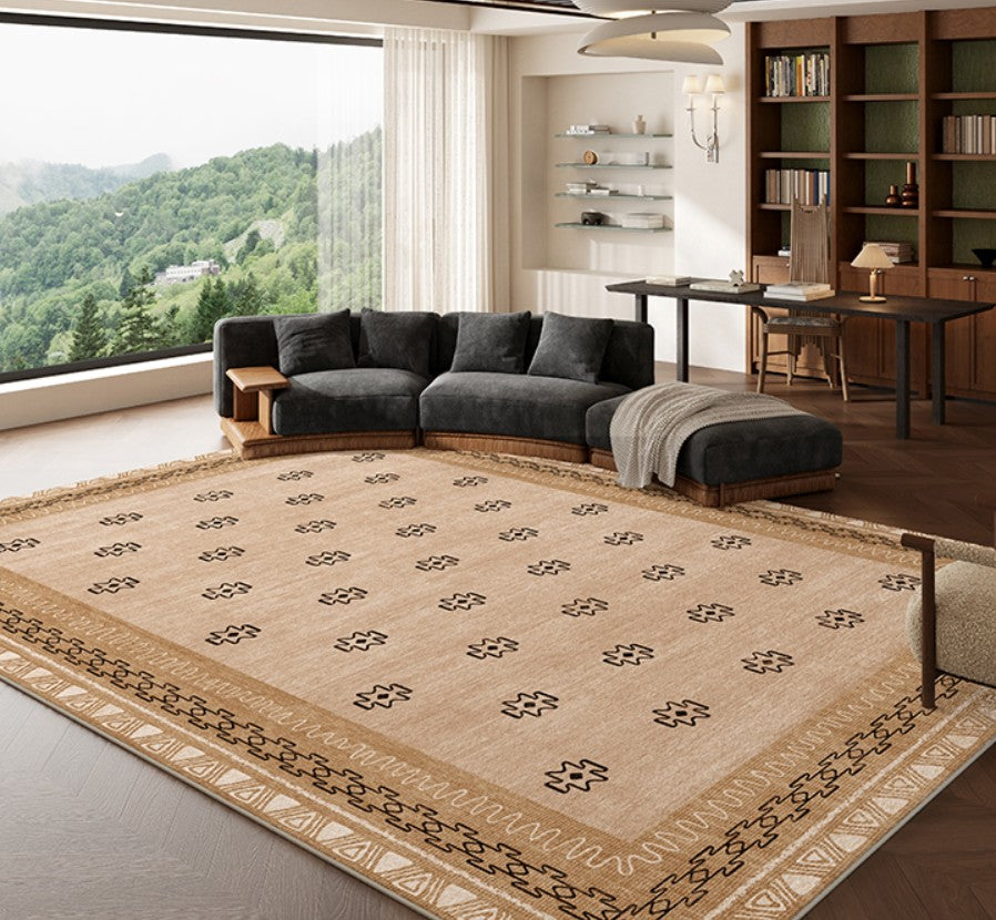 Abstract Contemporary Modern Rugs, Modern Rugs for Dining Room, Geometric Contemporary Rugs Next to Bed, Mid Century Area Rugs for Living Room-Silvia Home Craft