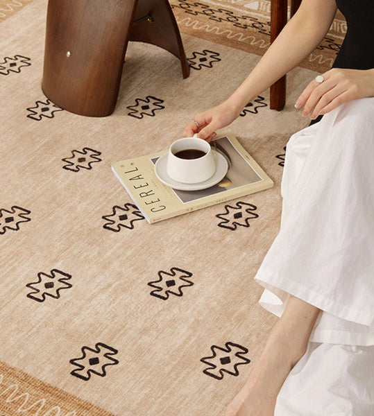 Abstract Contemporary Modern Rugs, Modern Rugs for Dining Room, Geometric Contemporary Rugs Next to Bed, Mid Century Area Rugs for Living Room-Silvia Home Craft