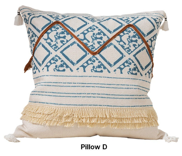 Decorative Square Pillow Covers, Bohemian Decorative Sofa Pillows for Bedroom, Geometric Pattern Decorative Pillow for Couch-Silvia Home Craft