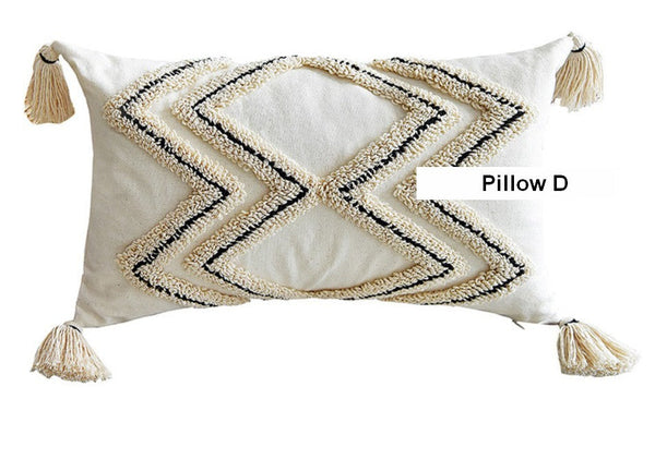 Beige Decorative Throw Pillows, Geometric Square Modern Throw Pillows for Couch, Contemporary Throw Pillow for Interior Design-Silvia Home Craft