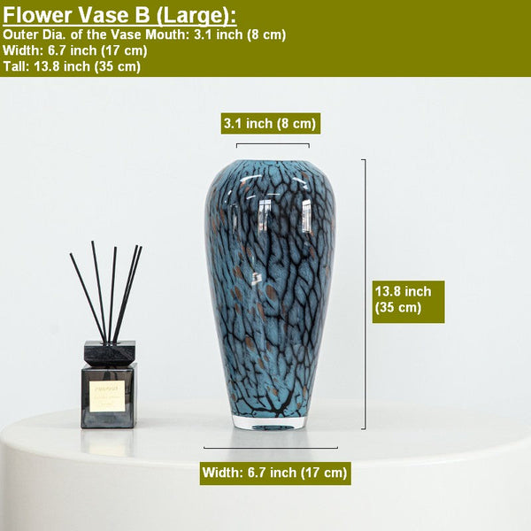 Glass Bud Vases, Bouquet Flower Vase, Colored Glaze Vase for Modern Home Decor, Handmade Liuli Vases, Centerpiece Vases on Table-Silvia Home Craft