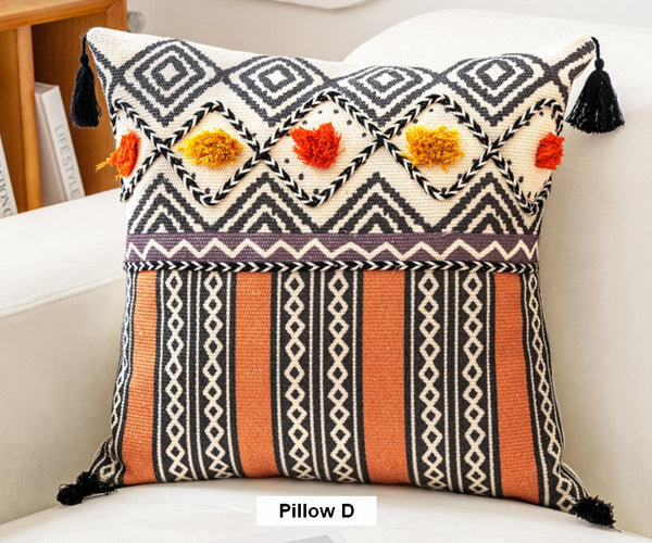 Geometric Modern Pillow Covers, Oriental Square Pillows for Bedroom, Bohemian Decorative Sofa Pillows, Decorative Throw Pillows for Couch-Silvia Home Craft