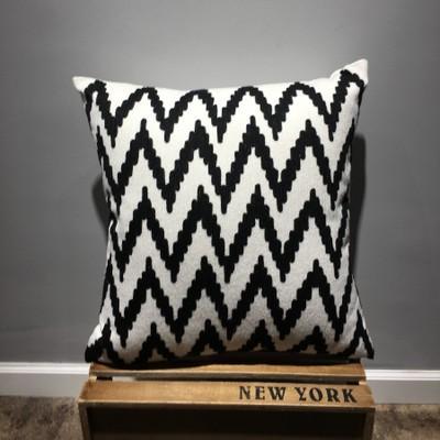 Geometric Cotton Pillow Cover, Decorative Throw Pillows, Modern Sofa Pillows, Black Throw Pillows, Yellow Decorative Pillows-Silvia Home Craft