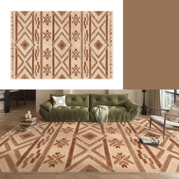 Mid Century Modern Rugs Next to Bed, Contemporary Rugs for Bedroom, Abstract Modern Carpets for Living Room, Modern Rugs for Dining Room-Silvia Home Craft