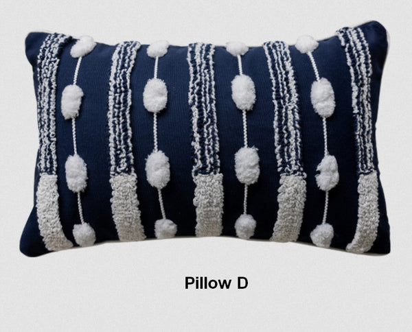 Blue Square Modern Decorative Pillows for Couch, Contemporary Modern Sofa Pillows, Modern Decorative Pillows for Bedroom, Decorative Pillow Covers-Silvia Home Craft
