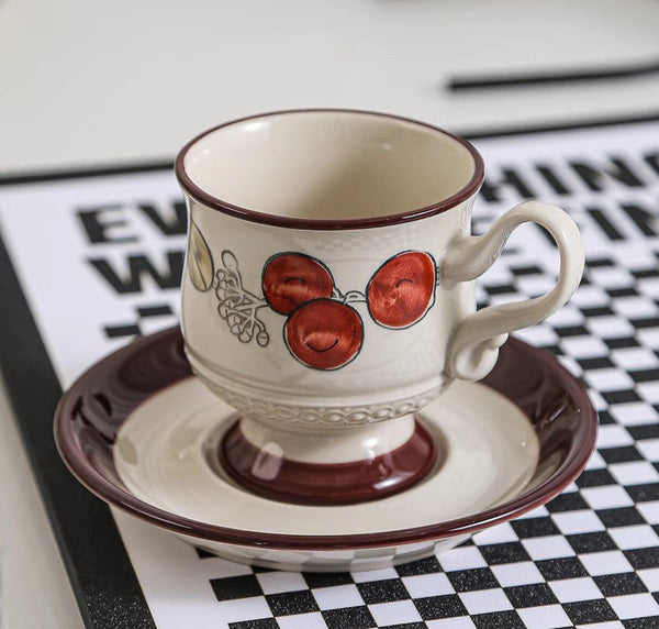 Elegant Ceramic Cups, Creative Coffee Cup and Saucer, Creative Porcelain Tea Cup Set, Beautiful British Tea Cups for Afternoon Tea-Silvia Home Craft