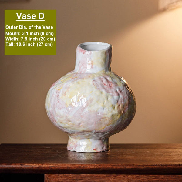 Handmade Water Holding Flower Vases, Modern Bouquet Flower Vases, Centerpiece on Dining Table, Large Flower Vase on Table, Pottery Flower Vases-Silvia Home Craft