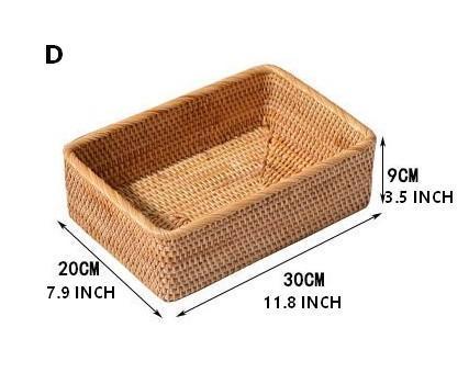 Rectangular Storage Baskets, Storage Baskets for Shelves, Woven Rattan Storage Basket, Kitchen Storage Baskets, Bathroom Storage Baskets-Silvia Home Craft