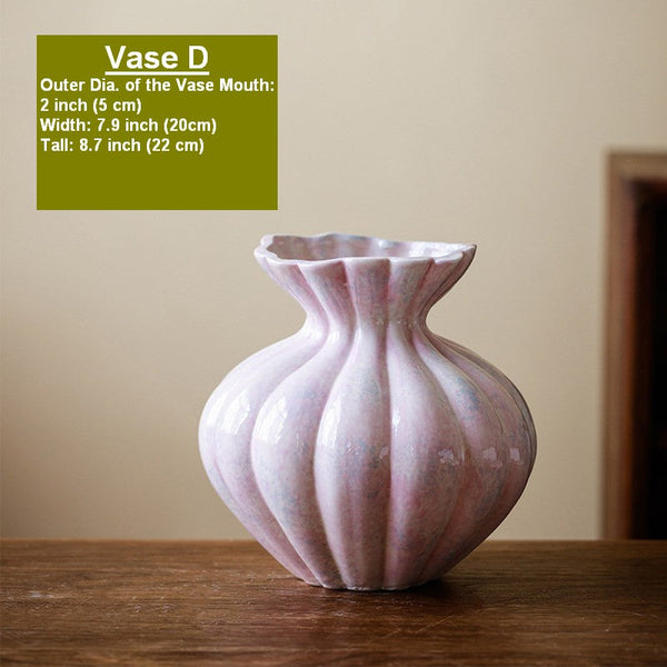 Handmade Water Holding Flower Vases, Modern Flower Vase Centerpiece on Table, Porcelain Flower Vases, Ceramic Bouquet Vases-Silvia Home Craft