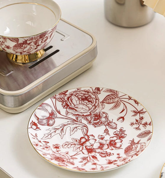 Creative Bone China Porcelain Tea Cup Set, Beautiful British Tea Cups, Elegant Flower Ceramic Cups, Unique Royal Coffee Cup and Saucer-Silvia Home Craft