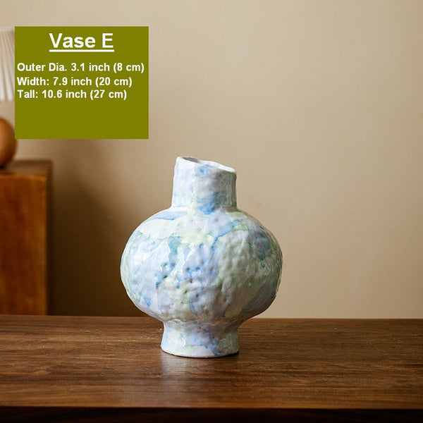 Centerpiece on Dining Table, Modern Porcelain Flower Vases, Handmade Water Holding Flower Vases, Ceramic Bouquet Vases, Flower Vases on Table-Silvia Home Craft