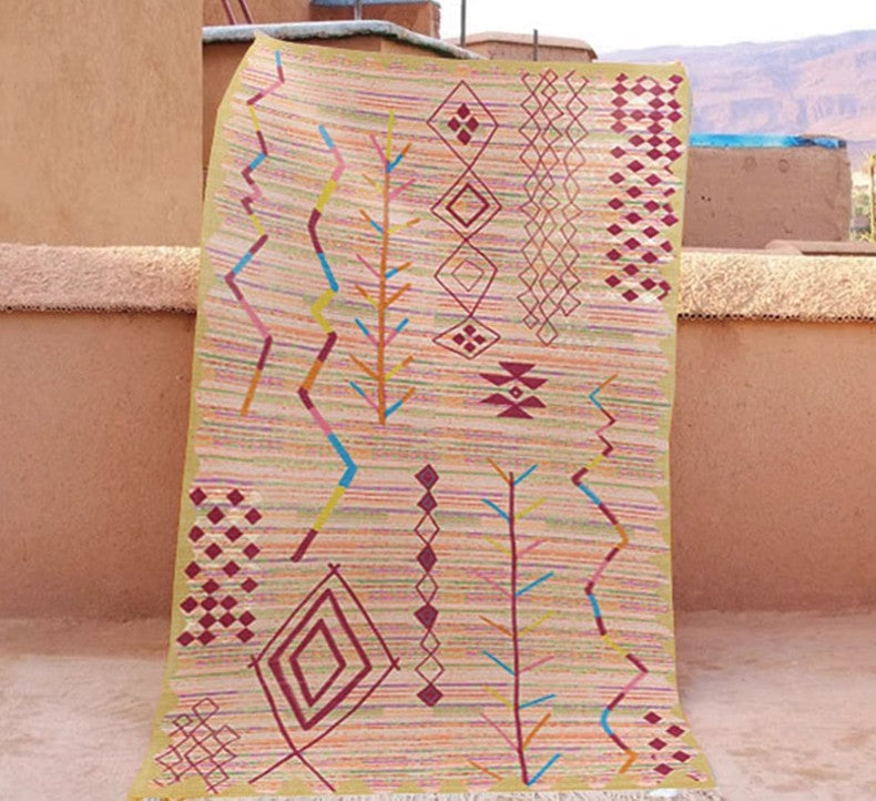 Morocco Rugs for Dining Room, Vintage Persian Rugs, Extra Large Traditional Colorful Moroccan Rug, Bedroom Vintage Rugs, Oversized Area Rugs for Living Room-Silvia Home Craft