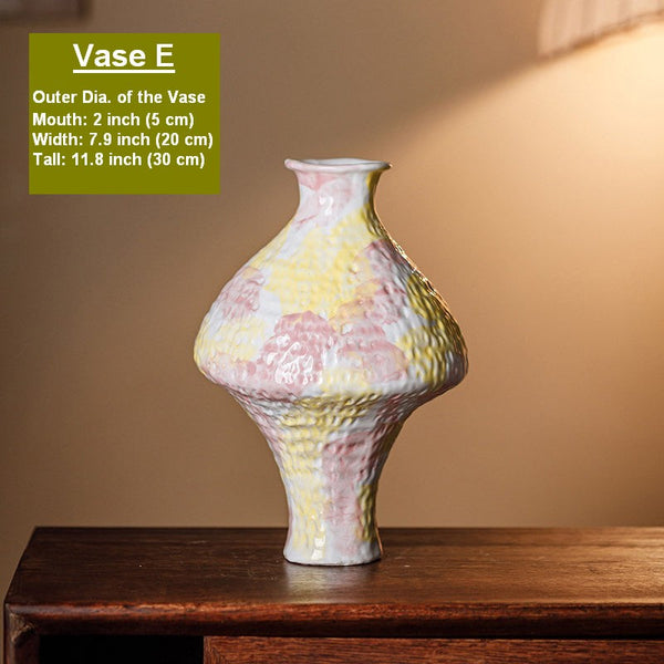 Modern Bouquet Flower Vases, Handmade Water Holding Flower Vases, Centerpiece on Dining Table, Large Flower Vase on Table, Pottery Flower Vases-Silvia Home Craft