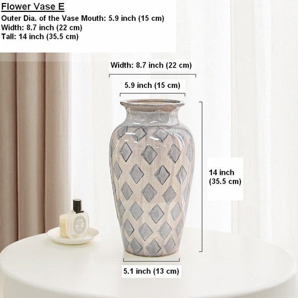 Porcelain Flower Vases, Flower Vases on Table, Contemporary Vases for Modern Home Decor, Ceramic Bouquet Vases, Dining Table Centerpiece-Silvia Home Craft