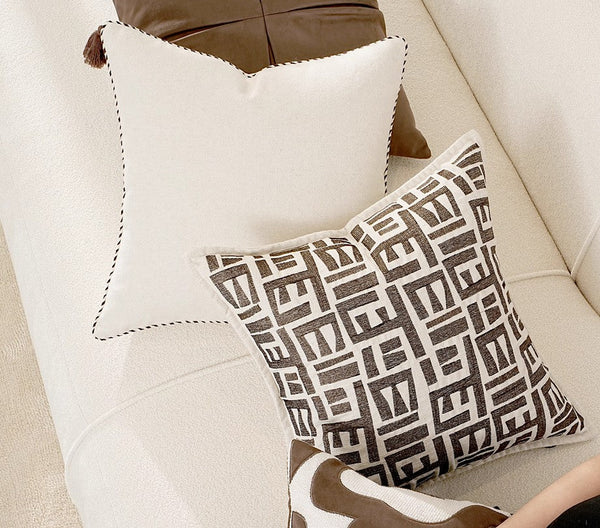 Simple Decorative Pillows for Couch, Contemporary Throw Pillows for Living Room, Modern Sofa Pillows, Modern Square Pillows-Silvia Home Craft