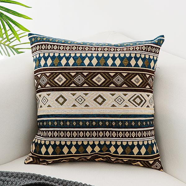 Modern Decorative Throw Pillows, Geometric Pattern Chenille Throw Pillow for Couch, Bohemian Decorative Sofa Pillows-Silvia Home Craft