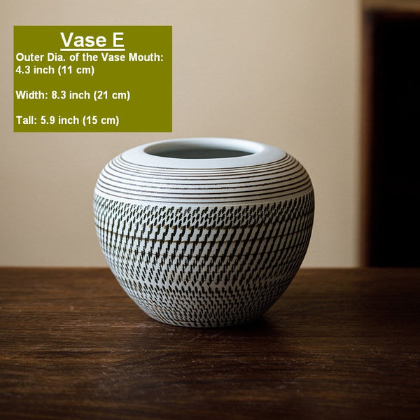 Centerpiece on Dining Table, Large Flower Vase on Table, Pottery Flower Vases Urn, Modern Bouquet Flower Vases, Handmade Water Holding Flower Vases-Silvia Home Craft