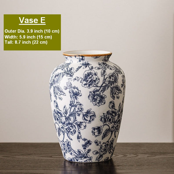 Porcelain Flower Vases, Modern Ceramic Bouquet Vases, Centerpiece on Dining Table, Flower Vase on Table, Handmade Water Holding Flower Vases-Silvia Home Craft