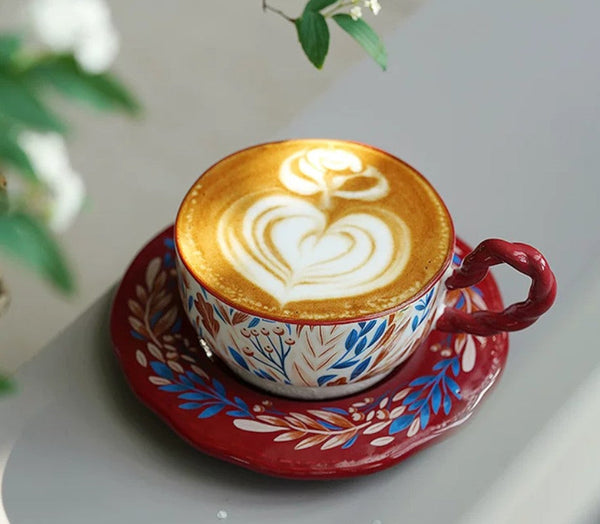 Porcelain Tea Cup Set, Ceramic Coffee Cup Set, Tea Cup With Saucer, Coffee Cup With Saucer, British Afternoon Tea Set, Gift Box Tea Set-Silvia Home Craft
