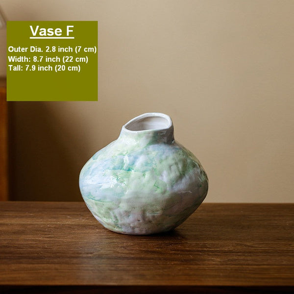 Modern Porcelain Flower Vases, Handmade Water Holding Flower Vases, Centerpiece on Dining Table, Ceramic Bouquet Vases, Flower Vases on Table-Silvia Home Craft