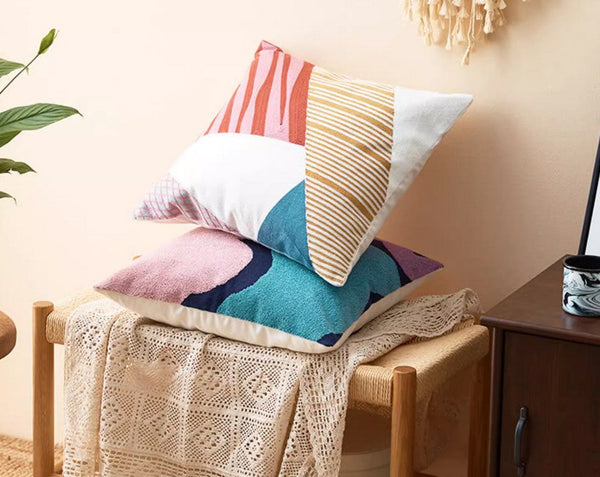 Large Modern Sofa Cushion, Decorative Pillow Covers, Modern Pillows for Couch, Abstract Decorative Throw Pillows for Living Room-Silvia Home Craft