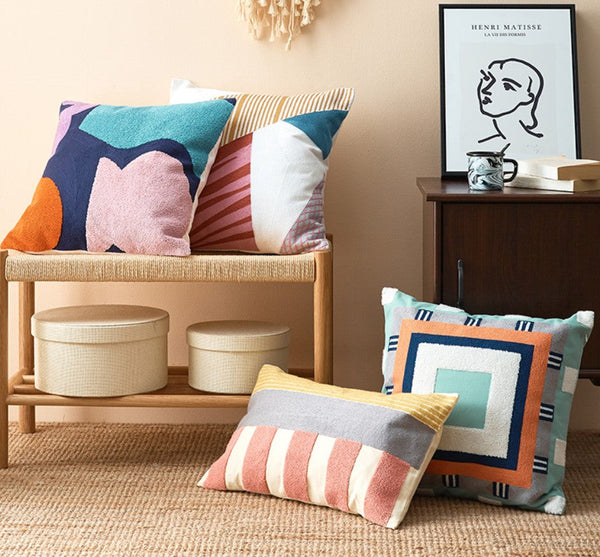 Large Modern Sofa Cushion, Decorative Pillow Covers, Modern Pillows for Couch, Abstract Decorative Throw Pillows for Living Room-Silvia Home Craft