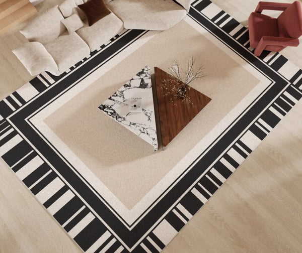 Modern Rugs for Living Room, Simple Contemporary Modern Rugs, Abstract Contemporary Rugs Next to Bed, Modern Rugs for Dining Room-Silvia Home Craft