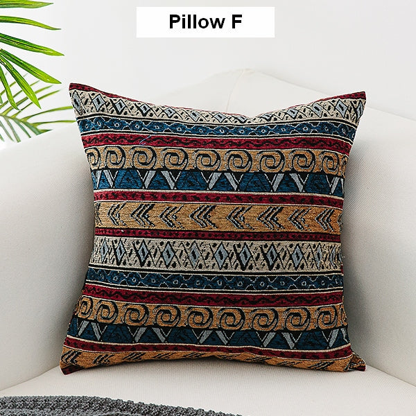 Bohemian Decorative Sofa Pillows, Extra Large Geometric Pattern Chenille Throw Pillows, Oriental Throw Pillow for Couch-Silvia Home Craft
