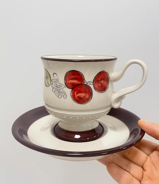 Elegant Ceramic Cups, Creative Coffee Cup and Saucer, Creative Porcelain Tea Cup Set, Beautiful British Tea Cups for Afternoon Tea-Silvia Home Craft