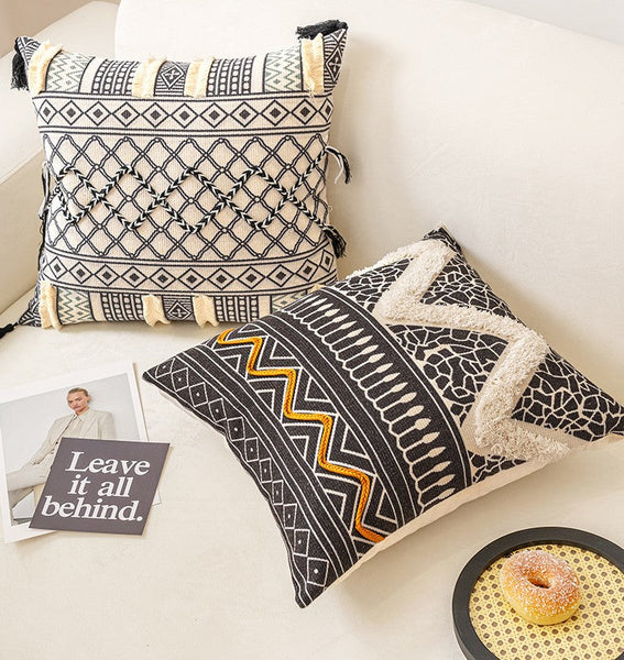 Decorative Throw Pillows for Couch, Geometric Modern Pillow Covers, Oriental Square Pillows for Bedroom, Bohemian Decorative Sofa Pillows-Silvia Home Craft
