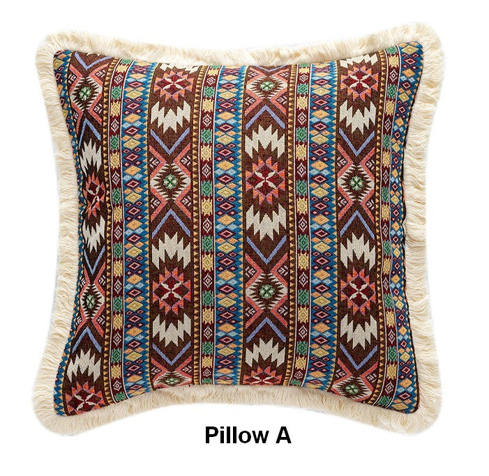 Large Bohemian Decorative Sofa Pillows for Living Room, Modern Geometric Pillows, Decorative Throw Pillows for Bedroom, Oriental Throw Pillow for Couch-Silvia Home Craft