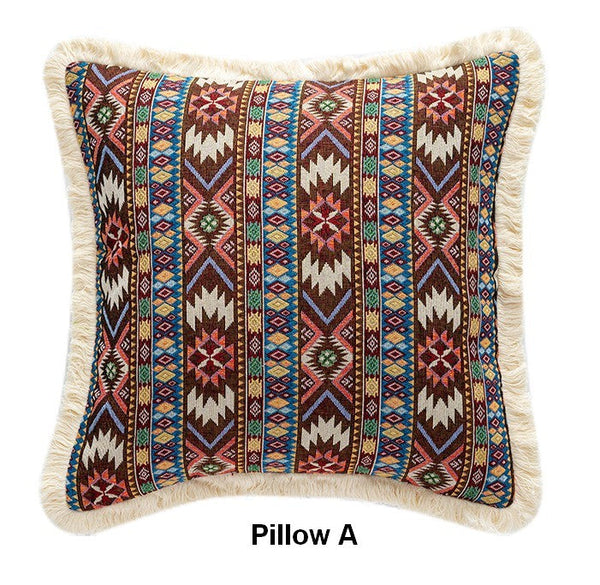 Large Bohemian Decorative Sofa Pillows for Living Room, Modern Geometric Pillows, Decorative Throw Pillows for Bedroom, Oriental Throw Pillow for Couch-Silvia Home Craft