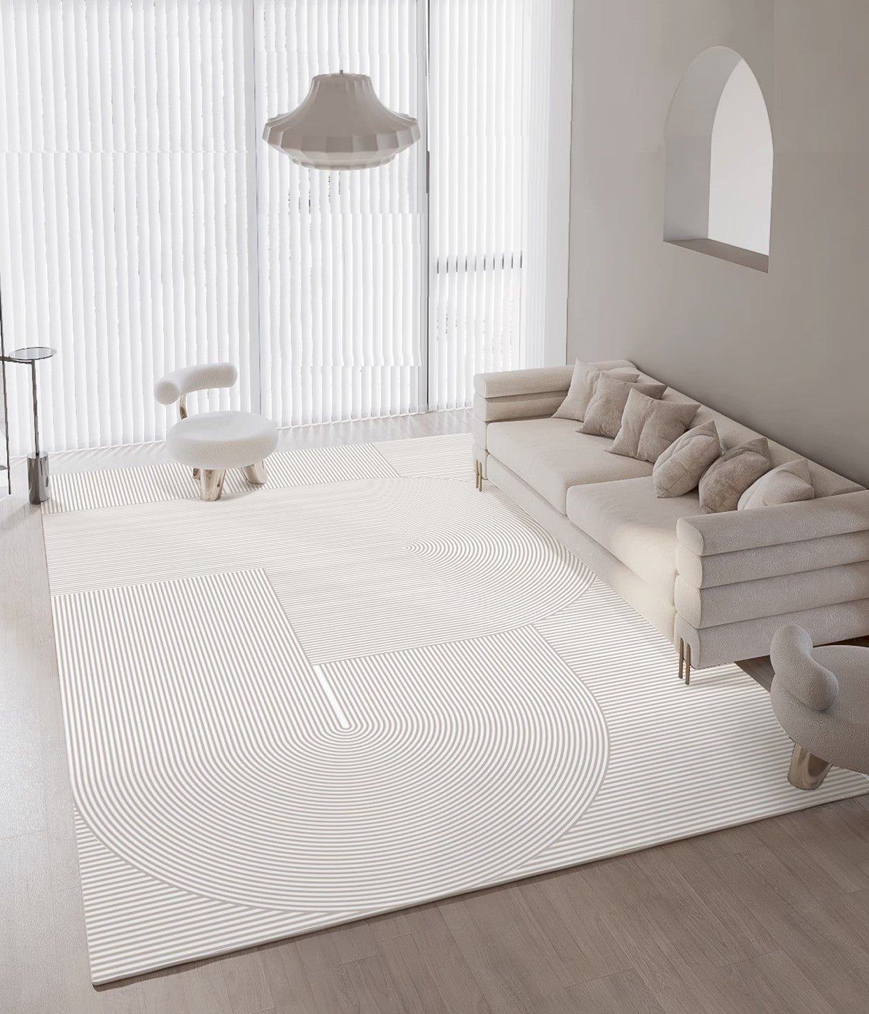 Geometric Contemporary Rugs Next to Bed, Grey Modern Rugs for Living Room, Abstract Contemporary Modern Rugs, Modern Rugs for Dining Room-Silvia Home Craft