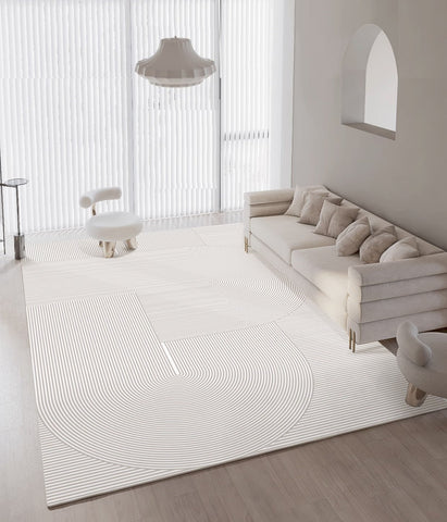 Geometric Contemporary Rugs Next to Bed, Grey Modern Rugs for Living Room, Abstract Contemporary Modern Rugs, Modern Rugs for Dining Room-Silvia Home Craft