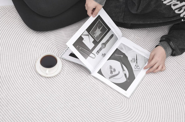 Geometric Contemporary Rugs Next to Bed, Grey Modern Rugs for Living Room, Abstract Contemporary Modern Rugs, Modern Rugs for Dining Room-Silvia Home Craft