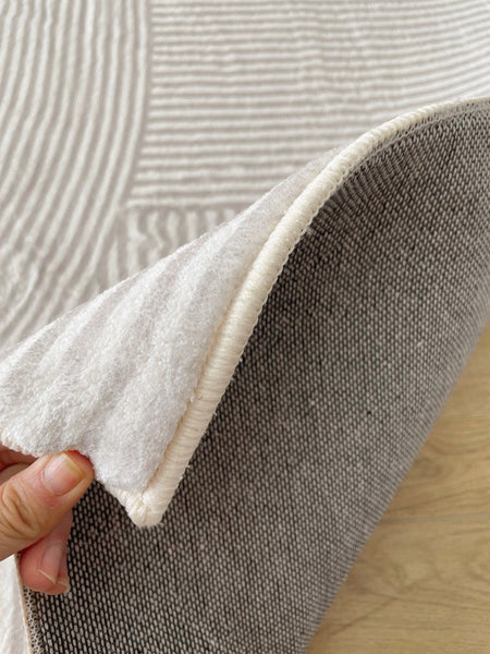 Geometric Contemporary Rugs Next to Bed, Grey Modern Rugs for Living Room, Abstract Contemporary Modern Rugs, Modern Rugs for Dining Room-Silvia Home Craft