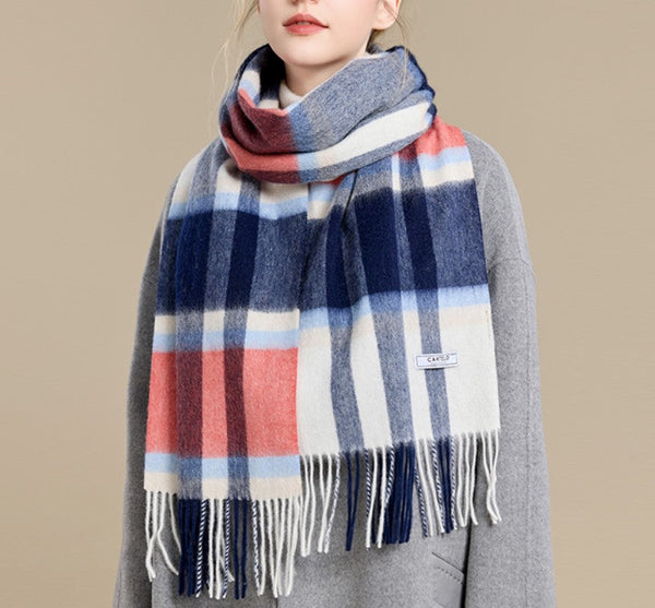 Elegant Wool Scarves, Winter Wool Scarf, Warm Winter Scarf, Holiday Scarf, Christmas Gifts for Her, Cold Weather Scarf, Fashion Scarf, Soft Cashmere Scarf for Girls-Silvia Home Craft