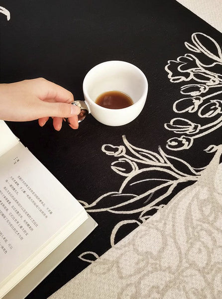 Unique Bedroom Modern Rugs, Contemporary Modern Rugs under Dining Room Table, French Style Rugs for Interior Design, Flower Pattern Modern Rugs for Living Room-Silvia Home Craft