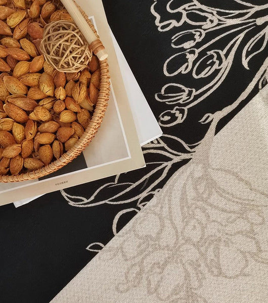 Unique Bedroom Modern Rugs, Contemporary Modern Rugs under Dining Room Table, French Style Rugs for Interior Design, Flower Pattern Modern Rugs for Living Room-Silvia Home Craft
