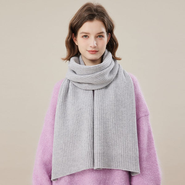 Warm Winter Scarf, Soft Cashmere Scarf for Women, Casual Scarf for Women, Cold Weather Scarf, Fashion Designer Scarf, Green White Grey Wool Scarf for Women-Silvia Home Craft