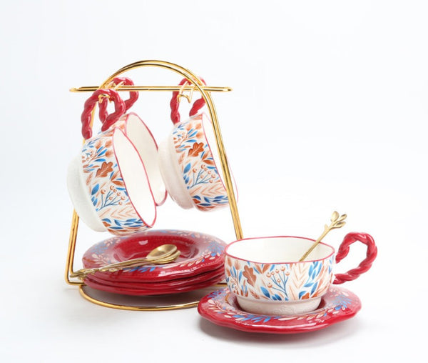 Porcelain Tea Cup Set, Ceramic Coffee Cup Set, Tea Cup With Saucer, Coffee Cup With Saucer, British Afternoon Tea Set, Gift Box Tea Set-Silvia Home Craft