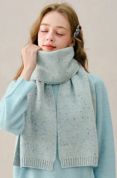 Casual Scarf for Women, Winter Wool Scarf, Cold Weather Scarf, Soft Wool Scarf for Women, Unique Gift for Women, Modern Wool Scarf for Women-Silvia Home Craft