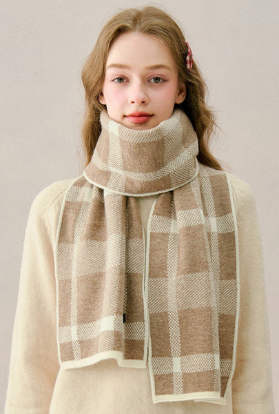 Modern Wool Scarf for Women, Unique Christmas Gift for Girl, Casual Scarf for Women, Cold Weather Scarves, Soft Wool Scarf for Women, Winter Wool Scarf-Silvia Home Craft