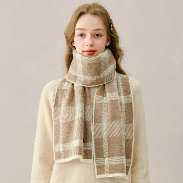 Modern Wool Scarf for Women, Unique Christmas Gift for Girl, Casual Scarf for Women, Cold Weather Scarves, Soft Wool Scarf for Women, Winter Wool Scarf-Silvia Home Craft