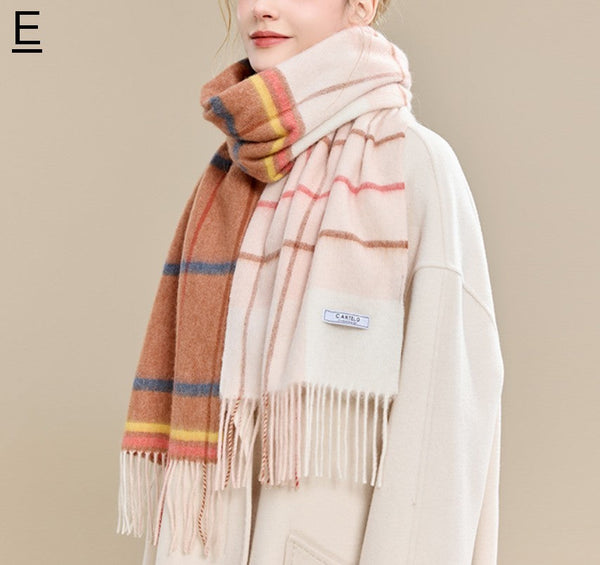 Elegant Wool Scarves, Winter Wool Scarf, Warm Winter Scarf, Holiday Scarf, Christmas Gifts for Her, Cold Weather Scarf, Fashion Scarf, Soft Cashmere Scarf for Girls-Silvia Home Craft