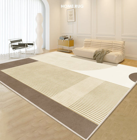 Unique Modern Rugs for Living Room, Abstract Contemporary Modern Rugs, Geometric Contemporary Rugs Next to Bed, Modern Rugs for Dining Room-Silvia Home Craft