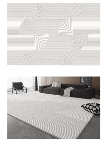 Dining Room Floor Rug, Large Floor Rugs for Living Room, Modern Floor Rugs for Bedroom, Extra Large Geometric Modern Rugs for Office-Silvia Home Craft