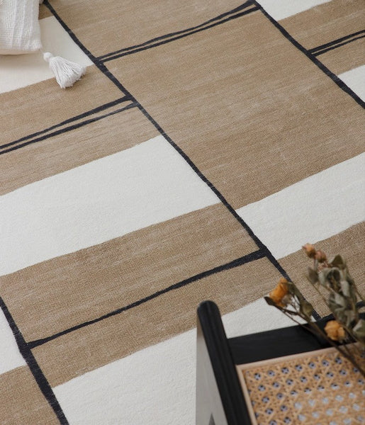 Large Soft Rugs for Bedroom, Abstract Contemporary Modern Rugs for Living Room, Geometric Modern Rug Placement Ideas for Dining Room-Silvia Home Craft